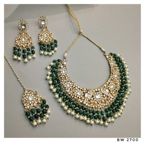 Pearl Green Choker/ Necklace Set