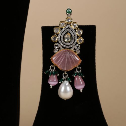 Baby Pink Sea Beads Earrings Set
